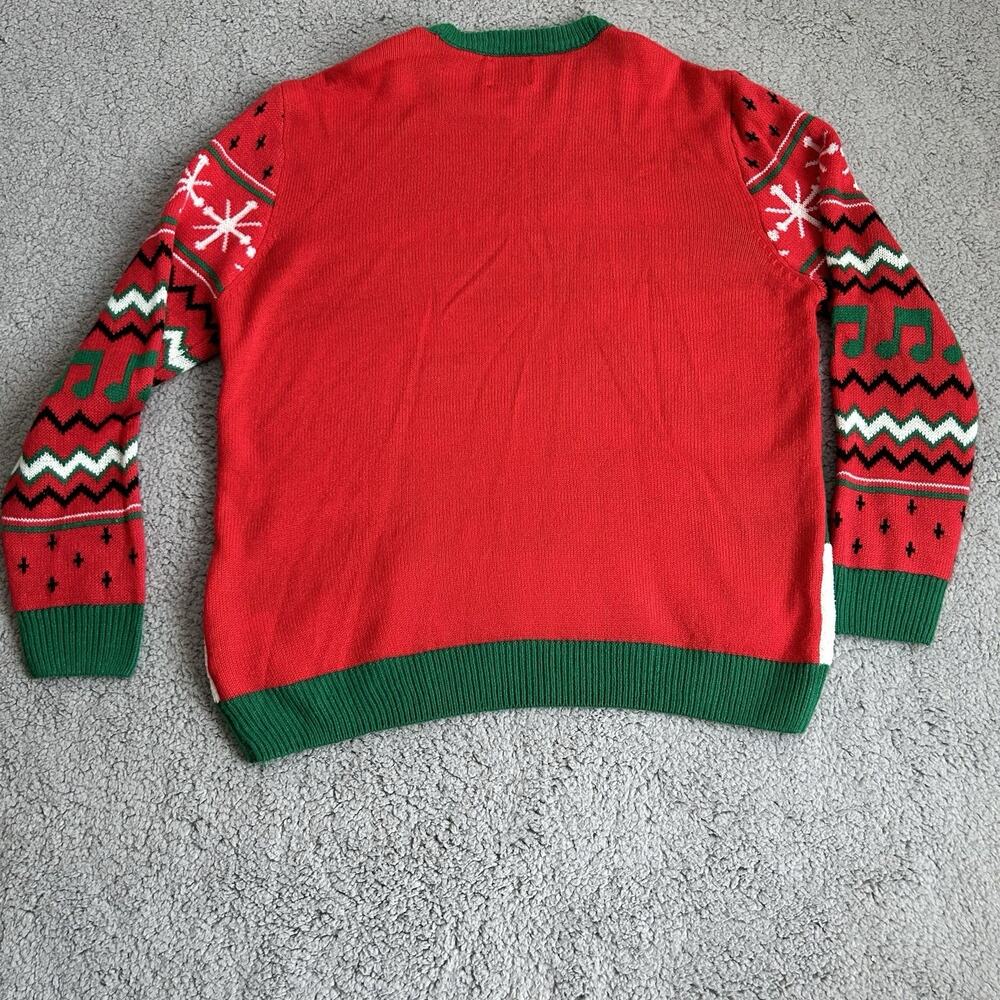 Christmas Party Sweater Sheep Baaa Bah Humbug Ugly Red Sweater Size XL Dec. 25th - Picture 11 of 12